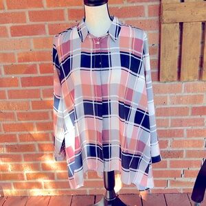 Long flowy button down tunic top